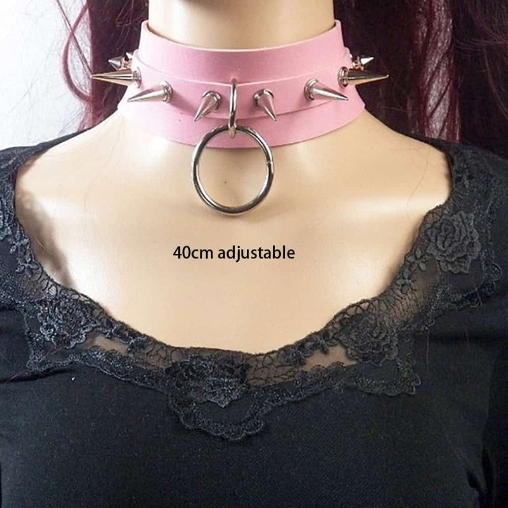 Pink Choker Cosplay Leder Collar Kawaii 25
