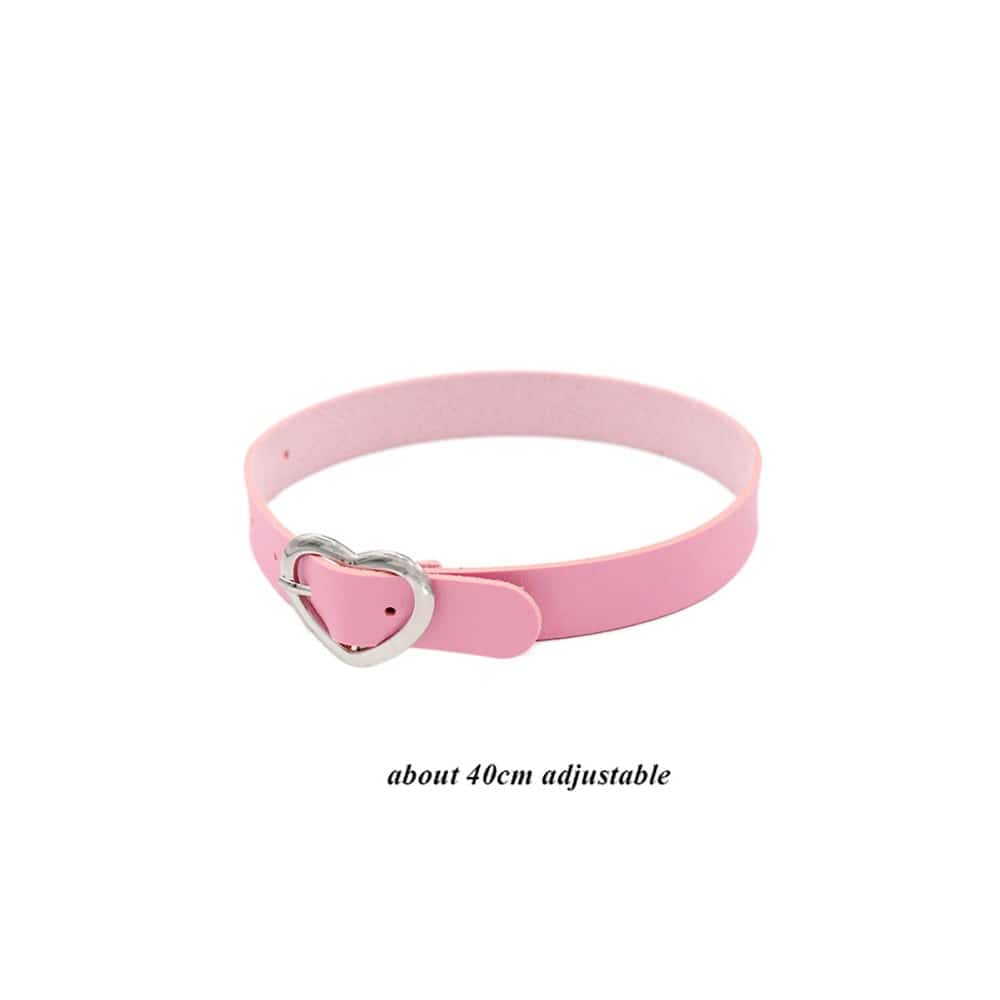 Pink Choker Cosplay Leder Collar Kawaii 22
