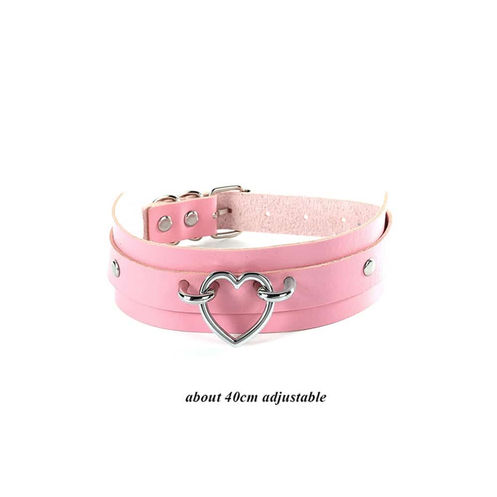 Pink Choker Cosplay Leder Collar Kawaii 7