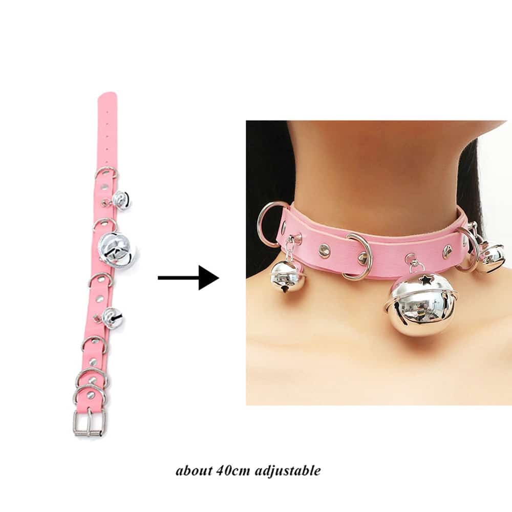 Pink Choker Cosplay Leder Collar Kawaii 21